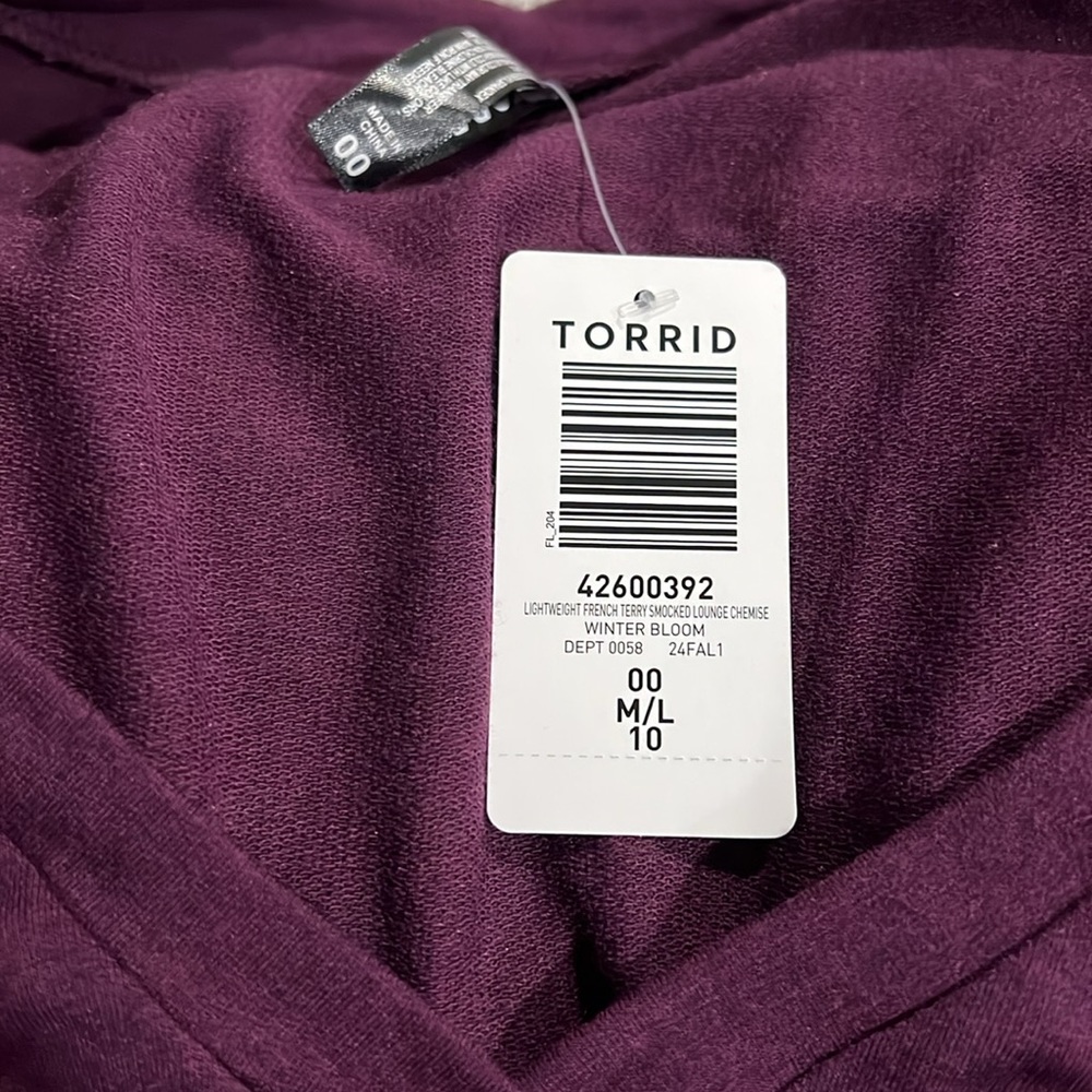 ❌Sold❌ Torrid Lightweight French Terry Smocked Lounge Chemise size 00 NWT! - Picture 6 of 12